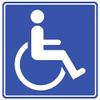 Handicap Wheelchair Symbol 5.5" Tall Special Need Disability Sign Custom Die Cut Decal - White Color view 1