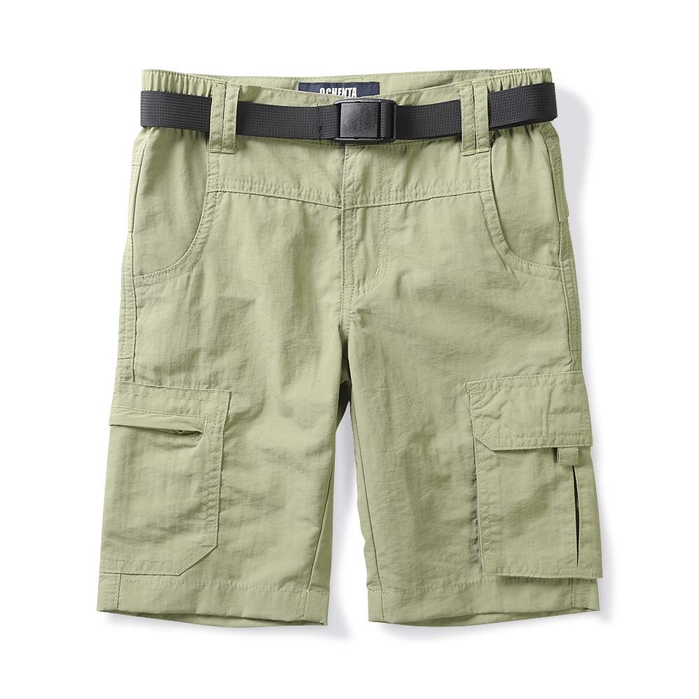 Kids Boy's Youth Hiking Casual Quick Dry Shorts Lightweight Elastic Waist Outdoor Hiking Travel Khaki Tag 120cm-US 5 Years