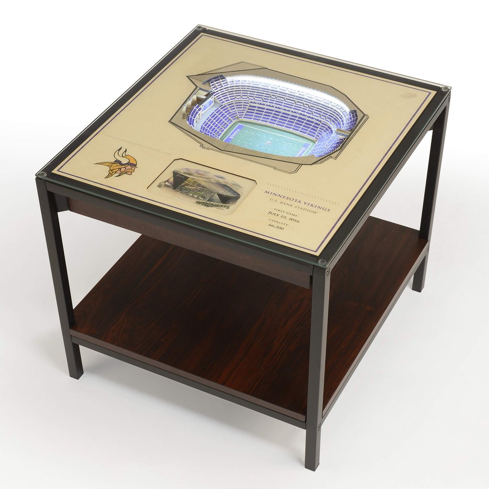 YouTheFan NFL Minnesota Vikings 25-Layer StadiumView Lighted End Table