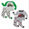 Family Feeling 4 Piece Little Boys Long Sleeve Pajamas Sets 100% Cotton Tractor Pyjamas Toddler Kids Pjs Size 3T Grey view 1