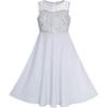Girls Dress Gray Chiffon Bridesmaid Maxi Ball Gown Size 14 view 1