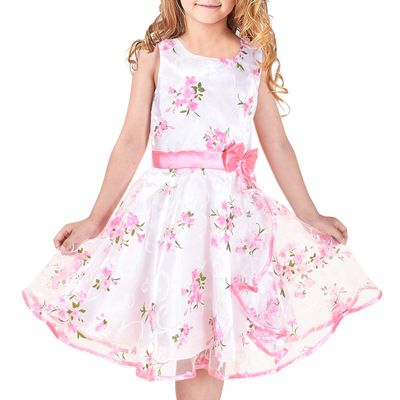 3 Layers Girls Dress Sunflower Wave Pageant Bridesmaid Size 7-8