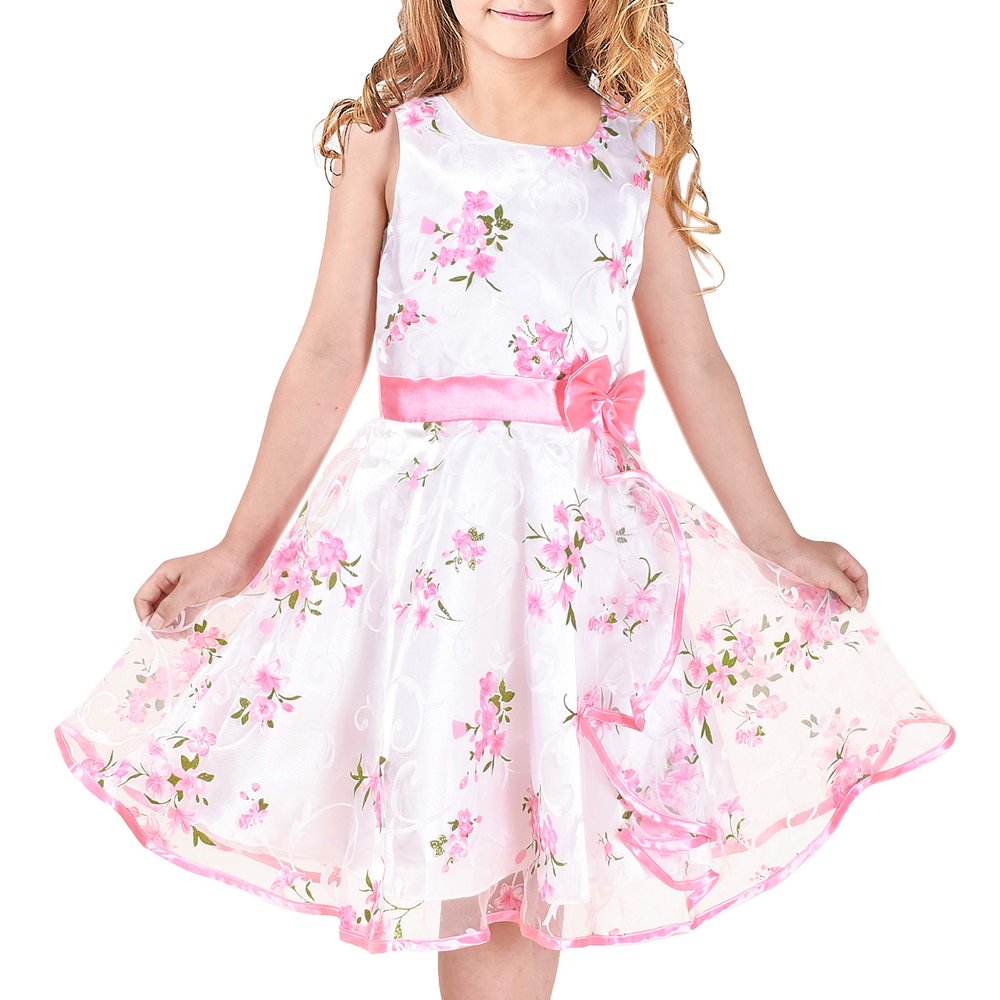 3 Layers Girls Dress Sunflower Wave Pageant Bridesmaid Size 7-8