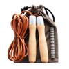 Ahomie Leather Jump Rope, Adjustable Skipping Jumping Ropes, with Rotary Bearing and Pure Wood Handles, for Gym & Home Fitness Workouts view 1