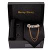 Barry.Wang Designer Classic Ties for Men Set Formal Pocket Square Cufflink Check Plaid view 2