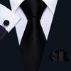Barry.Wang Designer Classic Ties for Men Set Formal Pocket Square Cufflink Check Plaid view 4