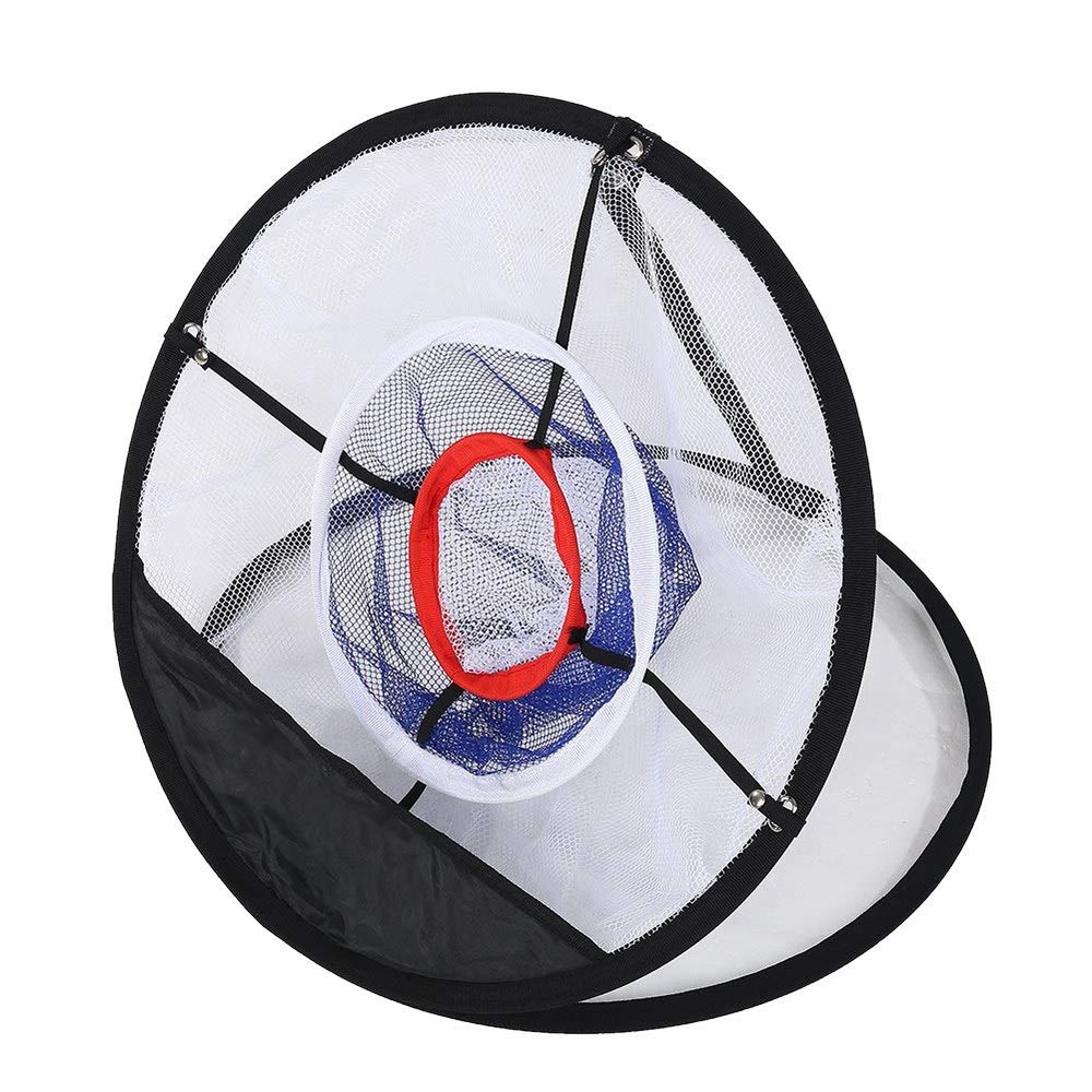 Golf Practice Net, Black Nylon Chipping Target, Foldable Indoor Outdoor Training Net with Carrying Bag, Portable Golf Training Accessory