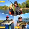 PLUSINNO Fishing Rod and Reel Combos, Bronze Warrior Toray IM6 Carbon Matrix Telescopic Fishing Rod Pole, 12 +1 Shielded Bearings Stainless Steel BB Spinning Reel, Travel Freshwater Fishing Gear view 2