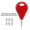 Alomejor Fin Key Keychain Design Surf Board Fin Key Fin Replacement Part with 6pcs Grub Screws for Surfboard(RED) view 2