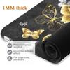 AGONA Gold White Butterflies Black Yoga Mat Thick Non Slip Exercise Mat Portable Travel Yoga Mat Folding Fitness Workout Mat for Yoga Pilates Home Floor Exercises Children Playtime view 4