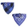Newtensina 2pcs Plaid Dog Bandana Cute Puppy Neckerchief Adjustable Puppy Collar Scarf for Dogs - Blue - M view 1