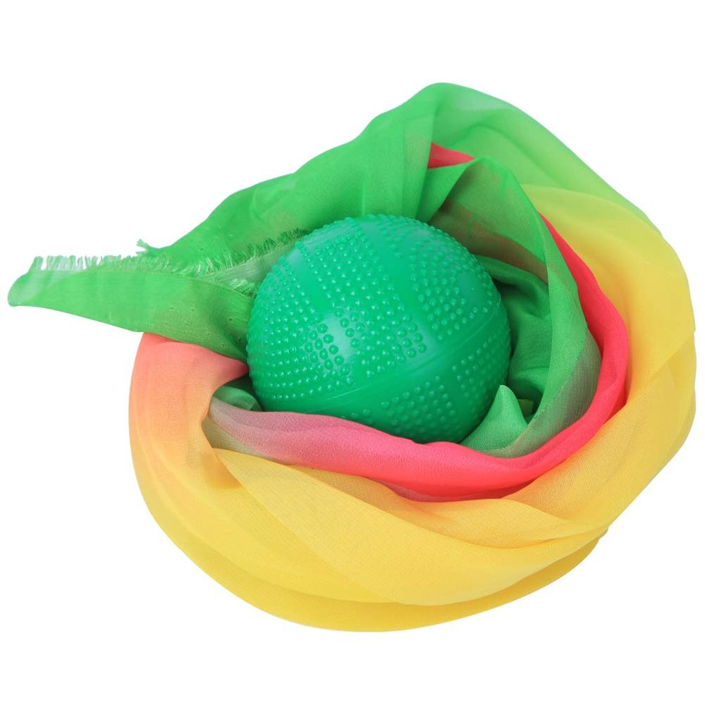 Ke enso Lengthen Colorful Yarn Tape Exercise Tai Chi Soft Strength Silk Ball Performance Supplies,Tai Chi Soft Ball,Exercise Ball (Green)