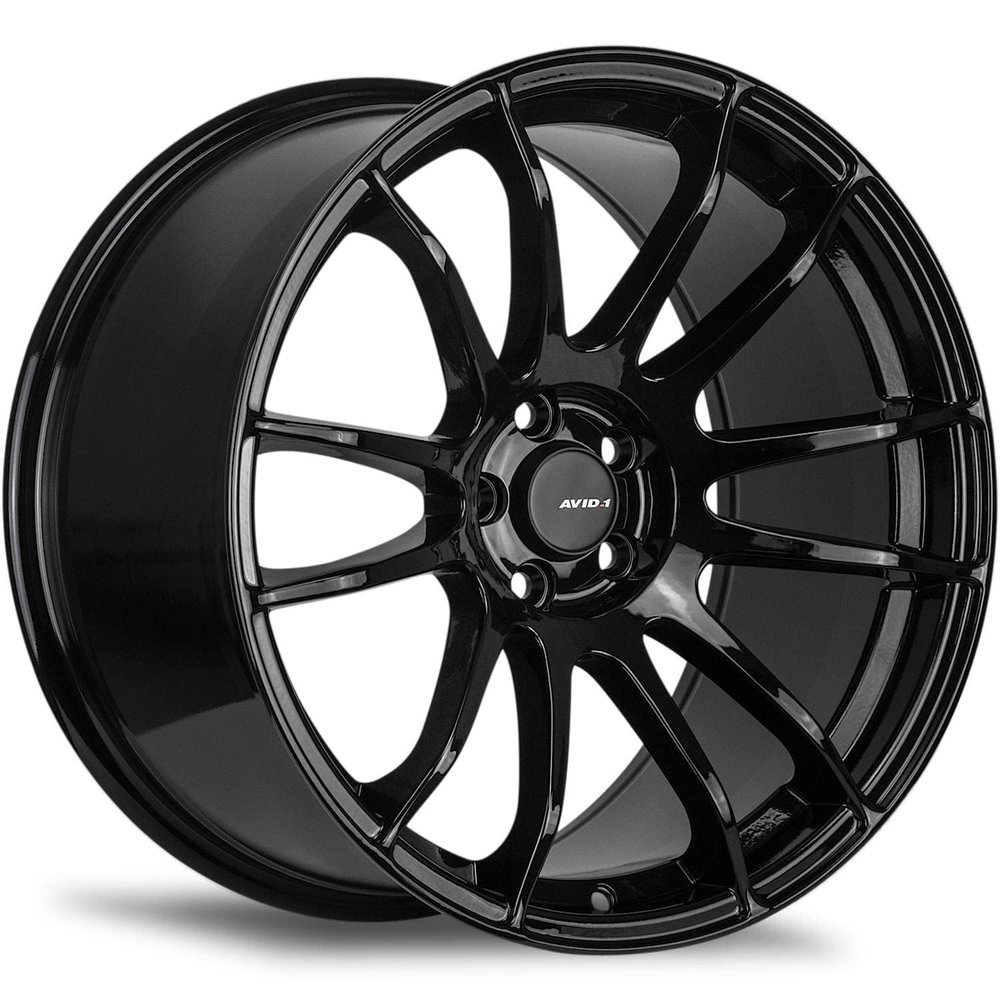 AVID.1 AV-20 Gloss Black 18x9.5 Custom Wheel 5x4.5 Bolt Pattern with +38 Offset Lightweight Performance Alloy Wheel Aggressive Street Style & Track-Ready Car Accessories