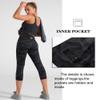 Dragon Fit High Waist Yoga Leggings with 3 Pockets,Tummy Control Workout Running 4 Way Stretch Yoga Pants (Medium, Capri29-Black&Grey Camo) view 4