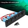 5 Gang Rocker Switch Panel 12V-24V On-Off Toggle Switches Panel with Pre-Wired for Car Vehicle Trailer Truck SUV Yacht Marine Boat RV Ship Rocker Switches view 3