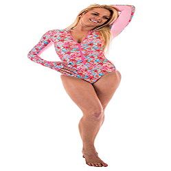 Slipins SurfSkin Minis, Zippered Swimsuit for Women with Long Sleeves and UV Protection, Perfect for Surfing, Diving, Snorkeling, and Other Water Sports, Under The Sea, Large