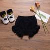3PC Shorts Set Newborn Baby Girls Boys PP Pants Cotton Linen Blend Cute Floral Bloomers Triangle Shorts (B Black+Pink+Khaki, 0-6 Months) view 2