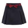 Nautica Girl's School Uniform Pleated Pull-on Scooter Skirt With Undershorts, Knit Waistband, Navy/Striped Belt, 14 Plus view 1