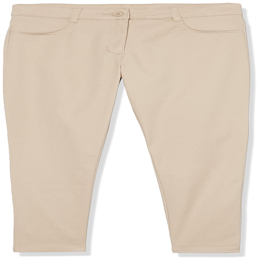Nautica Plus Girls School Uniform Stretch Twill Skinny Leg Pant, Khaki, 12.5
