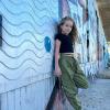 Rolanko Girls Cargo Pants Jogger Trousers with Pocket Street wear Kids Running Pants Clothing (ArmyGreen, 6-7) view 3