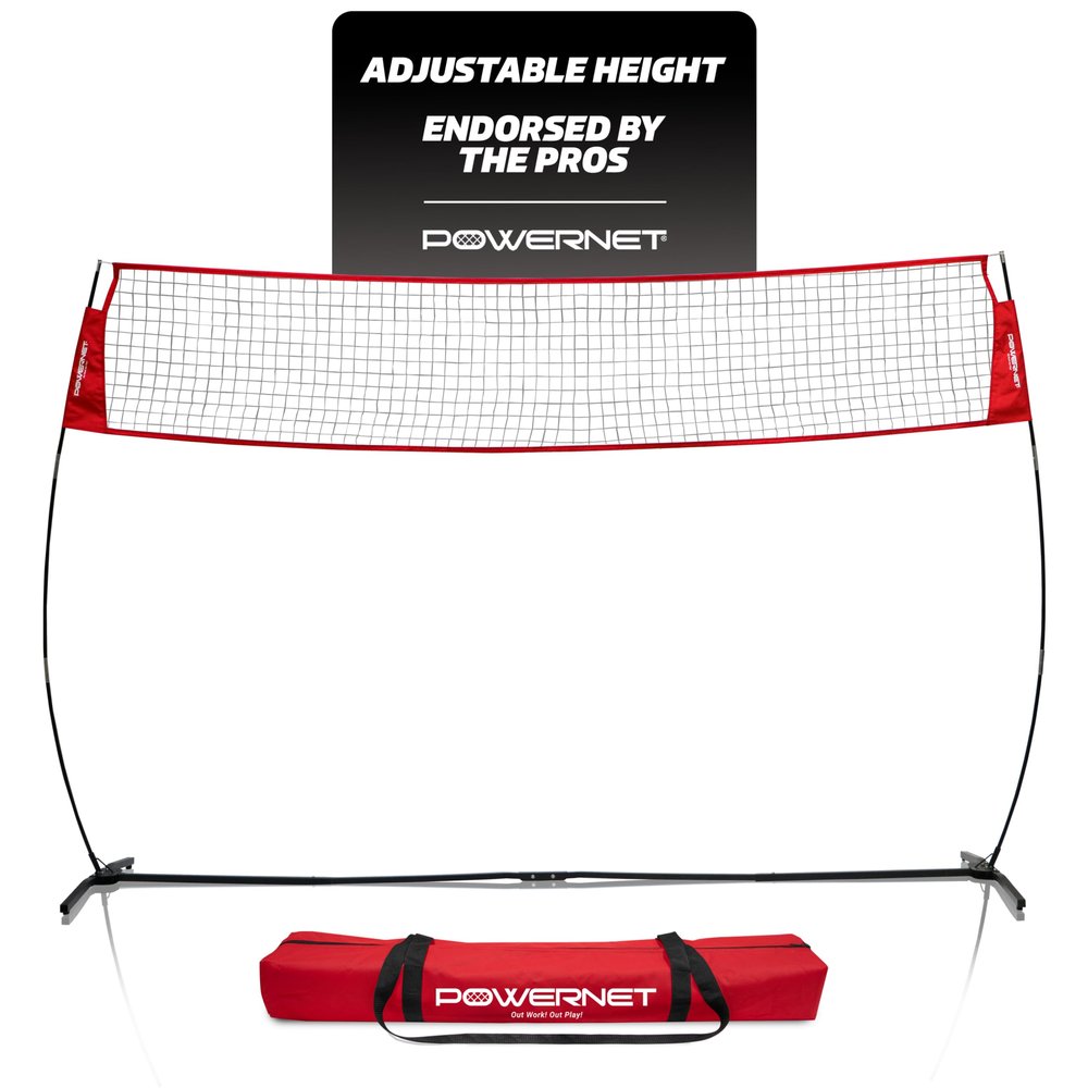 PowerNet Warm Up Net, Portable Volleyball Net for Backyard Games & Training, Indoor Outdoor Volleyball Practice Equipment, Foldable One Piece Quick Setup Frame