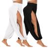 AvaCostume High Slit Harem Pants Women Hippie Harem Pants Trousers Blackwhite L view 1