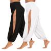 AvaCostume High Slit Harem Pants Women Hippie Harem Pants Trousers Blackwhite L view 2