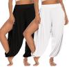 AvaCostume High Slit Harem Pants Women Hippie Harem Pants Trousers Blackwhite L view 4