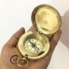 Brass Magnetic Needle Compass Push Knob Steampunk Ornament Gift for Men/Women view 1