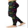 sissycos Women's 80s Leggings Artistic Splash Printed Buttery Soft Stretchy Pants (X-Large, Neon Stars) view 4