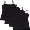 4 Pack Active Basic Women's Basic Tank Tops (Medium, Black, Black, Black, Black) view 1