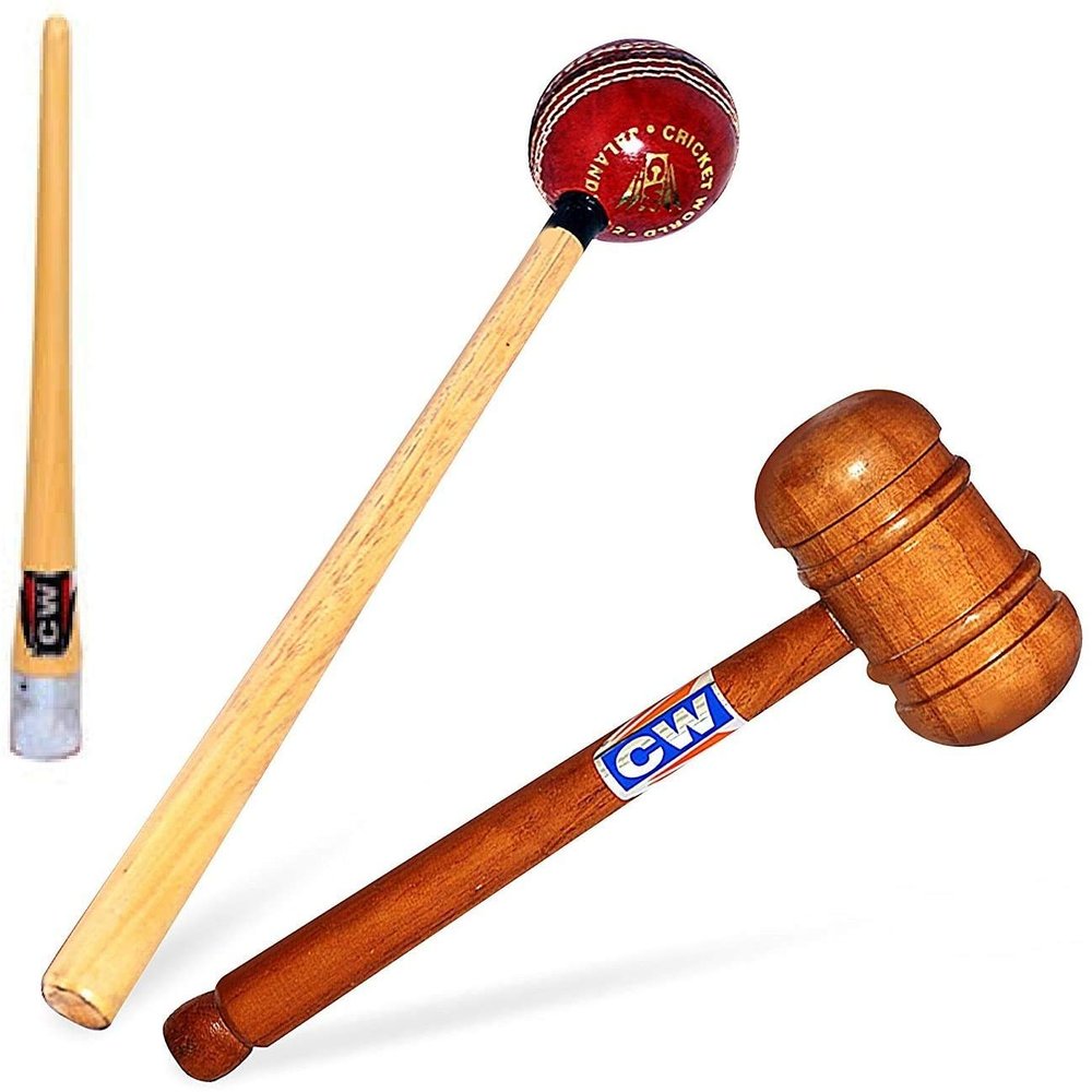 CW Pro7 Cricket Equipment Set Knocker Ball Hammer With Dual Face Mallet & Grip Cone