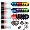 Tezoro Dart Accessories Kit Including Aluminum Dart shafts,Dart Flights, Flight Savers, Sharpener, O-Rings -Bulk Pack of 104 Pieces view 1