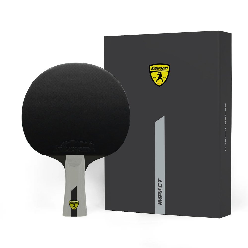 Killerspin Impact D5 Ping Pong Paddle, Table Tennis Racket, Table Tennis Equipment for Intermediates, Table Tennis Paddle with Wood Blade, Black