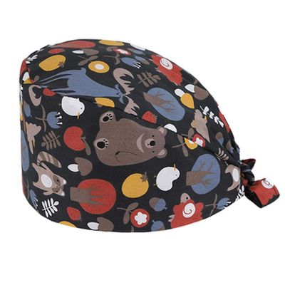 Adjustable Tie Back Surgical Operating Room Scrub Cap with Sweatband for Nurse/Doctor, N-03