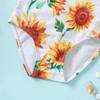 LYSMuch 3-Pieces Baby Girls Bikini Swimsuit Sunflower Bathing Suit Toddler Beach Tassels Swimwear (Yellow, 0-6 Months) view 3