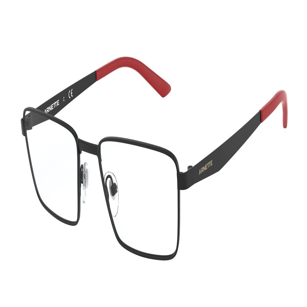 Arnette Men's An6123 Metal Rectangular Prescription Eyeglass Frames, Matte Black/Demo Lens, 53 mm