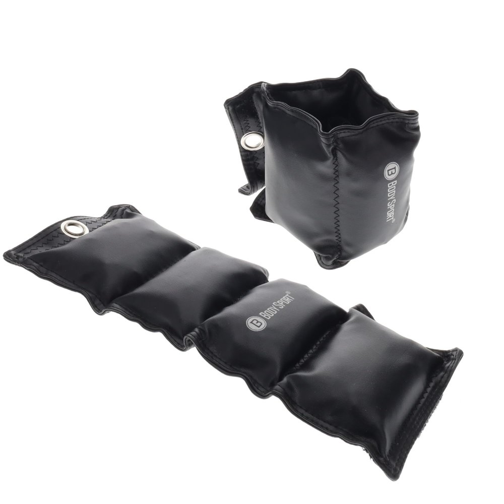 Body Sport - Black - Wrist and Ankle Cuff Weights - Universal Fit - 4 lb - 2 Pack