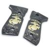 New Spartan 1911 Custom Full Size Grips Ambi Cut Grips Nickel Gold Metal view 1