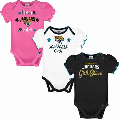 Gerber NFL Baby Girls 3 Pack Short Sleeve Bodysuit, Team Color, 3-6 Months US