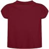 Nautica Girls' School Uniform Short Sleeve Polo Shirt, Button Closure, Soft Pique Fabric, Burgundy, 4 view 2