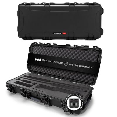 Nanuk 985 Takedown Waterproof Hard Case with Wheels and Custom Foam Insert - Black