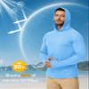 Boladeci Fishing Shirts for Men Sun Hoodie UPF 50+ Long Sleeve Swim Shirt Sun Protection UV Lightweight Hoodies Water SPF Rash Guard Tops Blue S view 3
