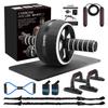 Ab Roller Wheel, 10-In-1 Ab Exercise Wheels Kit with Resistance Bands, Knee Mat, Jump Rope, Push-Up Bar - Home Gym Equipment for Men Women Core Strength & Abdominal Exercise (Black) view 1