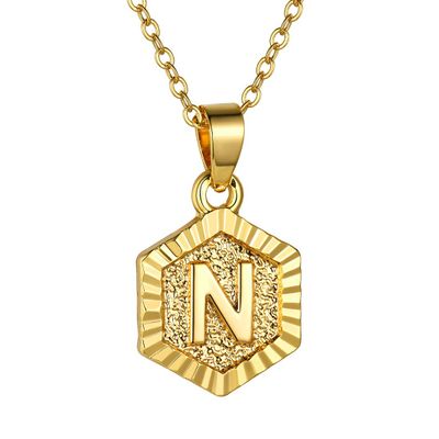 GoldChic Initial Letter Necklace, Tiny Gold Initial Necklace for Women, Letter N necklace
