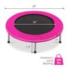 Giantex Mini Fitness Trampoline for Adults, 38 Inch Rebounder Trampoline, with Padding & Springs Elastic Safe for Indoor Outdoor Exercise Workout, Foldable Exercise Trampoline (Pink) view 4