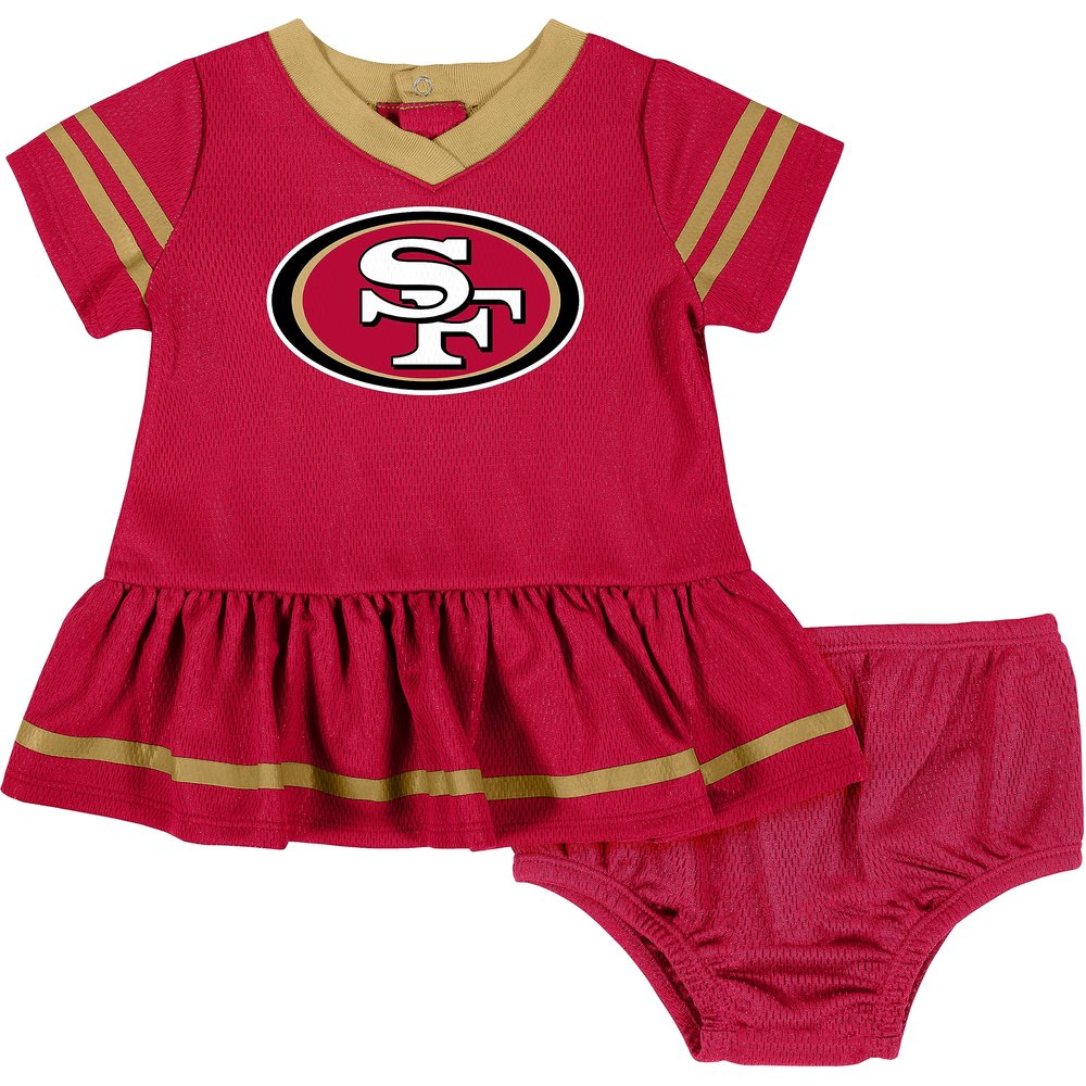 NFL San Francisco 49ers Team Jersey Dress and Diaper Cover, Burgundy/Gold San Francisco 49ers, 3-6 Months