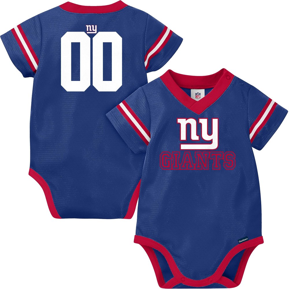 NFL New York Giants Team Jersey Bodysuit, red/White/Blue New York Giants, 6-12 Months
