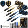 6pc Steel Tip Darts Set - Professional Darts Steel Tip for Dartboard - Includes Barrels + Plastic / Aluminum Shafts + O'Rings + Flights + Sharpener + Wrench (21g Gold/ 23g Blue-10423) view 1