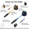 6pc Steel Tip Darts Set - Professional Darts Steel Tip for Dartboard - Includes Barrels + Plastic / Aluminum Shafts + O'Rings + Flights + Sharpener + Wrench (21g Gold/ 23g Blue-10423) view 3